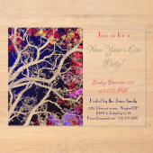 Baum mit mehrfarbigen Blätter 2025 neues Party Acryleinladungen (Vorderseite)
