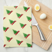 Baum mit Red Ribbon Weihnachten Geschirrtuch (Viertel Falte)