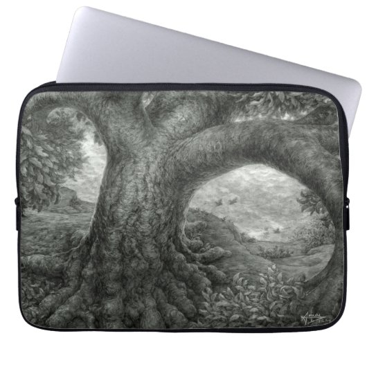 Baum mit Risiko Laptopschutzhülle (Vorderseite)