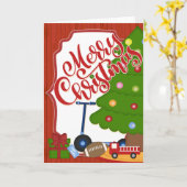 Baum mit Spielzeug - Frohe Weihnachten Karte (Gelbe Blume)