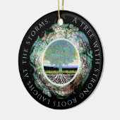 Baum mit starker Roots-Positive Nachricht Keramik Ornament (Links)