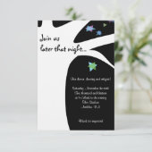 BAUM MIT STARS Bat Mitzvah Einladung (Stehend Vorderseite)