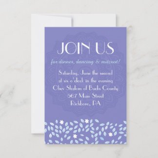 BAUM MIT STARS Bat Mitzvah Empfang Party Card Einladung
