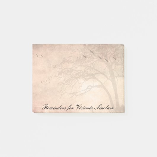 Baum mit Vögeln Post-it Klebezettel (Vorderseite)