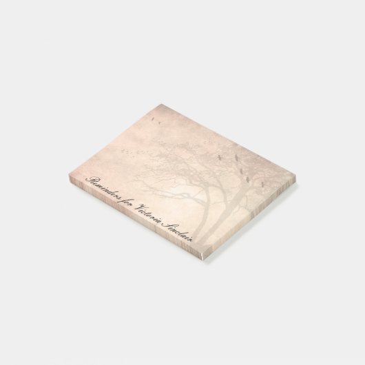 Baum mit Vögeln Post-it Klebezettel (angewinkelt)