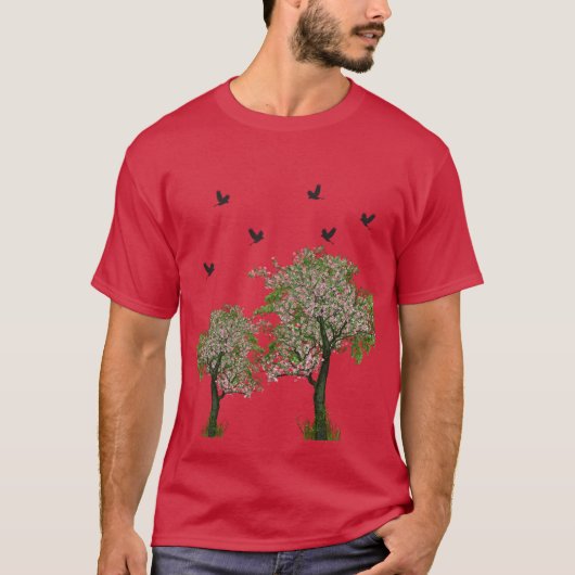 Baum mit Vögeln T-Shirt (Vorderseite)