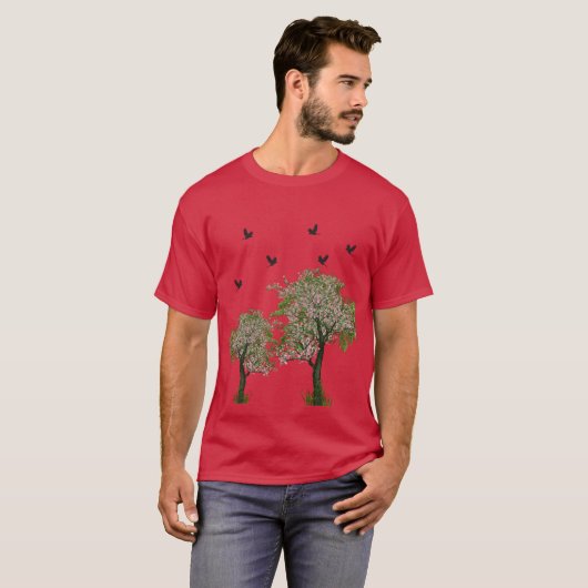 Baum mit Vögeln T-Shirt (Vorne ganz)
