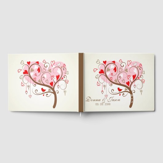 Baum mit Vögeln und Herz Gästebuch (Voll)