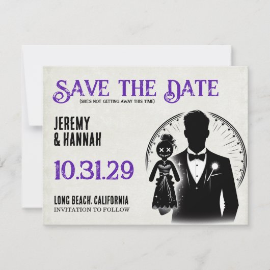 Baum mit Voodoo-Puppenstraße Save The Date (Vorderseite)