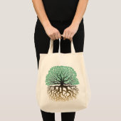 Baum mit Wurzellebensmittelgeschäft-Tasche Tragetasche (Vorderseite (Produkt))