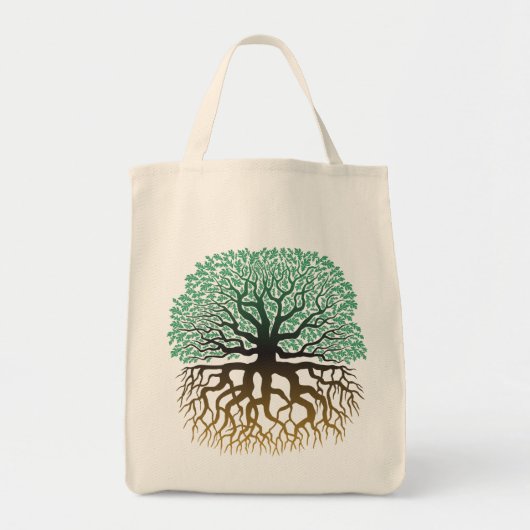 Baum mit Wurzellebensmittelgeschäft-Tasche Tragetasche (Vorne)