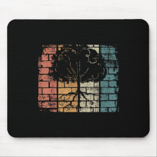 Baum mit Wurzeln - Retro-Natur-Umwelt Mousepad