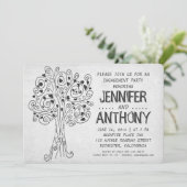 Baum-Moderne Einladungen (Stehend Vorderseite)