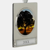 Baum morgens Banner-Ornament silber (Rechts)