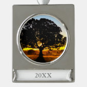 Baum morgens Banner-Ornament silber (Vorderseite)