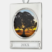 Baum morgens Banner-Ornament silber (Links)