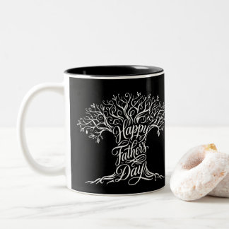 Baum-Motiv-Vatertags-Tasse mit verwobenem Design Zweifarbige Tasse