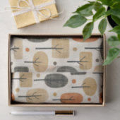 Baum-Muster im Stil der Mitte des 20. Jahrhunderts Seidenpapier (Geschenk)