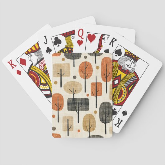 Baum-Muster im Stil der Mitte des 20. Jahrhunderts Spielkarten (Rückseite)