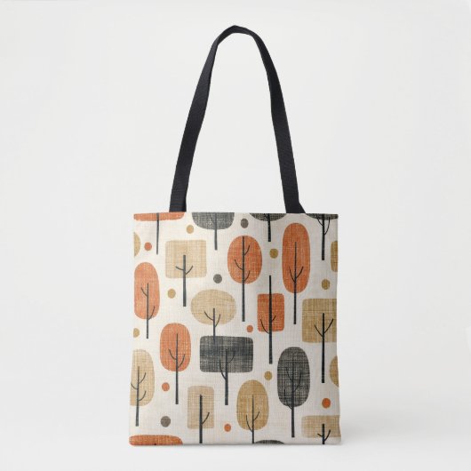 Baum-Muster im Stil der Mitte des 20. Jahrhunderts Tasche (Vorderseite)