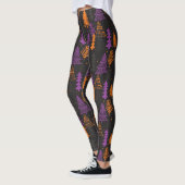Baum-Muster-Schwarz-Orange Halloweens immergrüne Leggings (Links)