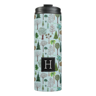 Baum Muster Wald Waldland   Thermotasse Thermosbecher