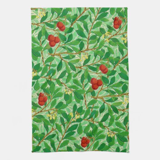 Baum-Muster William Morriss Lychee, hellgrün Küchentuch (Vertikal)
