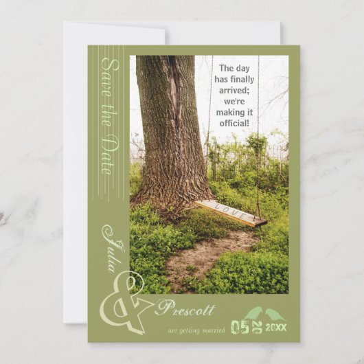 Baum n Schaukel Landhochzeit Save-the-Date-Einladu Save The Date (Vorderseite)