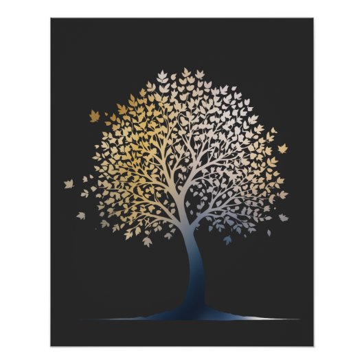 Baum Nature Environment Life Silhouette Style Poster (Vorderseite)