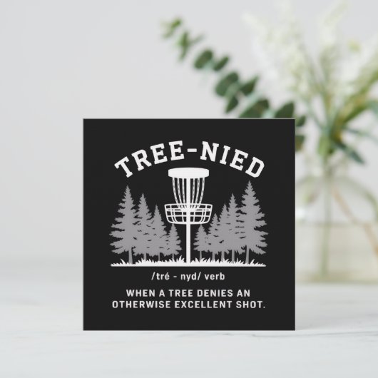 Baum Nied Disc Golf Lustiger Dummer Tree-nied  Einladung (Stehend Vorderseite)