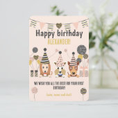 Baum niedliche Hunde mit Party-Hüte Ballons Geburt (Stehend Vorderseite)