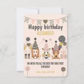 Baum niedliche Hunde mit Party-Hüte Ballons Geburt (Vorderseite)