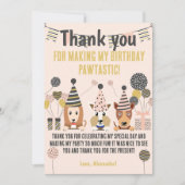 Baum niedliche Hunde mit Party-Hüte Ballons Geburt Dankeskarte (Vorderseite)