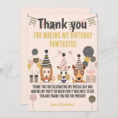 Baum niedliche Hunde mit Party-Hüte Ballons Geburt Dankeskarte (Vorne/Hinten)