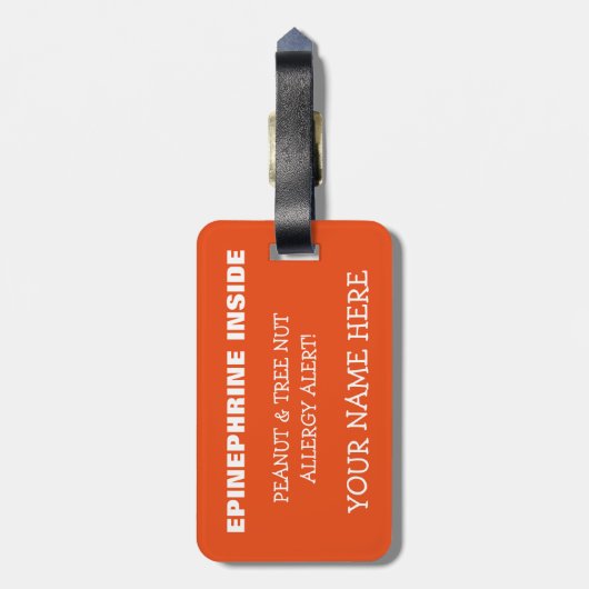 Baum-Nuss-Erdnuss-personalisierter Gepäckanhänger (Rückseite vertikal)