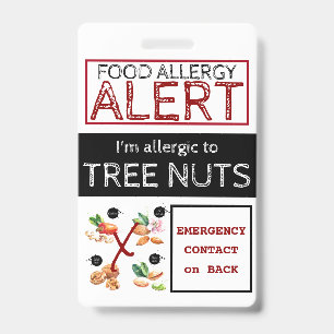 Baum-Nuss-Lebensmittelallergie-Warnschild Ausweis
