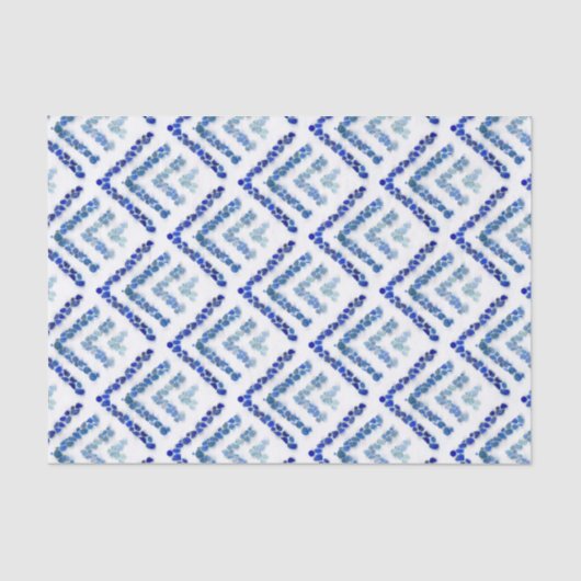 Baum-O-metrisches Seeglas - Blau Seidenpapier (Vorderseite)