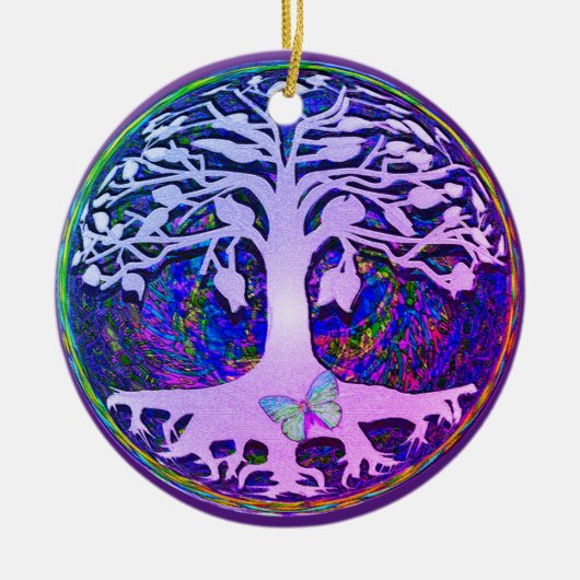 Baum of Life New Beginnings Lila Amelia Carrie Keramik Ornament (Vorne)