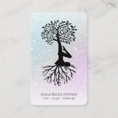*~* Baum Pastel QR Zen Glitzer Yoga Visitenkarte (Vorderseite)