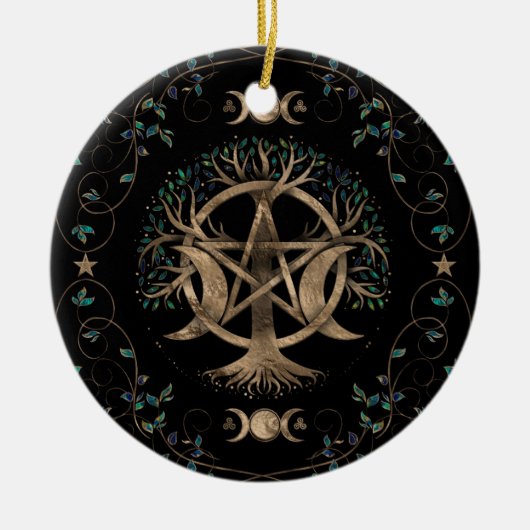 Baum Pentagram Mond Ornament (Vorne)