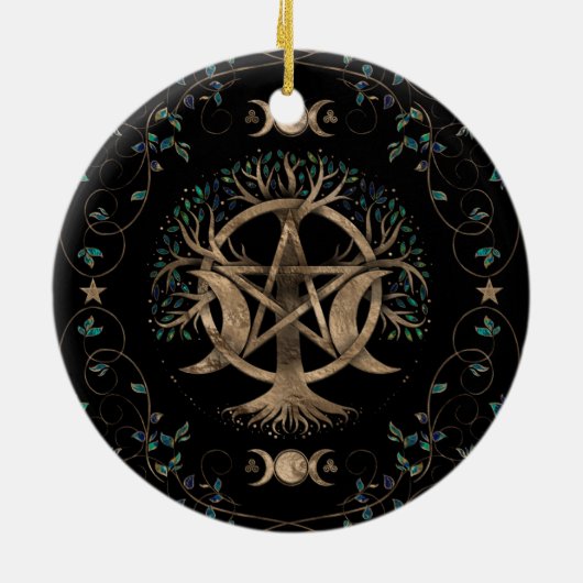 Baum Pentagram Mond Ornament (Hinten)