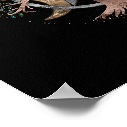 Baum Pentagram Mond Ornament Poster (Ecke)