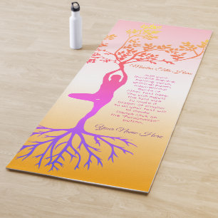Baum-Pose Vrksasana Yogi-Silhouette wurzelt Natur Yogamatte