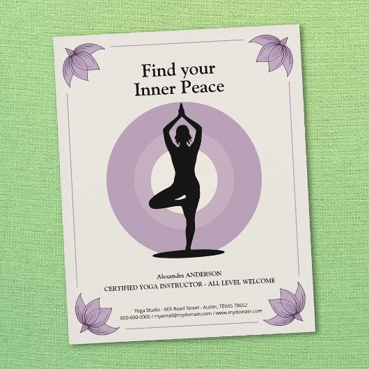 Baum-Pose - Yoga-Lehrer Flyer