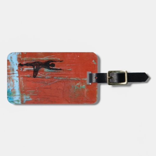 Baum-Pose-Yoga-Mädchen-Gepäck-Umbau Gepäckanhänger (Vorderseite horizontal)