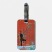 Baum-Pose-Yoga-Mädchen-Gepäck-Umbau Gepäckanhänger (Rückseite vertikal)