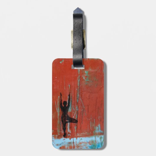 Baum-Pose-Yoga-Mädchen-Gepäck-Umbau Gepäckanhänger (Rückseite vertikal)