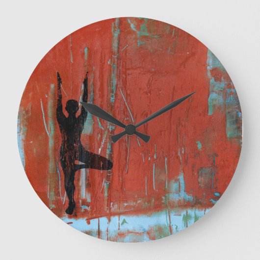 Baum-Pose-Yoga-Mädchen-runde Uhr (Vorderseite)