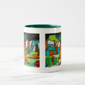 Baum-Pose-Yoga-Tasse Zweifarbige Tasse (Mittel)