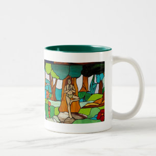 Baum-Pose-Yoga-Tasse Zweifarbige Tasse